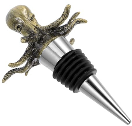 Dekorativer Oktopus Weinverschluss für Weinflasche aus Zinklegierung | Metallflaschenverschlüsse, Wiederverwendbar und Dicht Schließend, Oktoberfest Feier Passend
