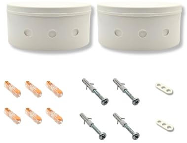 Baldachin für Leuchte im Set - Deckenverteiler Lampe weiß Deckenbaldachin Deckenrosette mit Klemmen - Leuchtenverteiler Lampenverteiler Dose Decke (2)