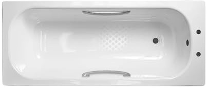 Nes Home Premium 1700 x 700mm 2TH Steel Enamel Bath Anti Slip Base & Handles