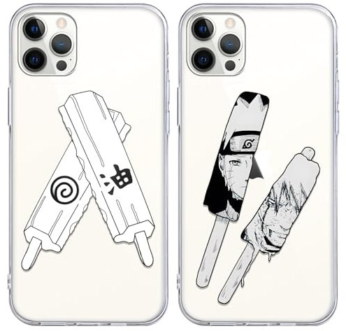 2 Pack Transparent Phone Case Compatible with Apple iPhone X/XS 5.8, Japanese Anime Elements, Ultrathin Soft TPU Silicone with Aesthetics Manga Pattern, Shockproof Bumper Protector Matte Cover
