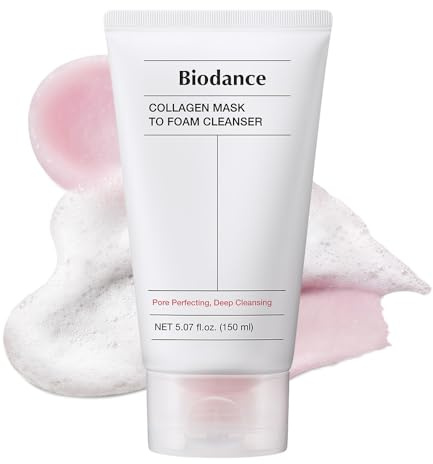 BIODANCE Collagen Mask To Foam Cleanser, 2-in-1 Pore Care and Hydrating Foaming Facial Cleanser for Sensitive Skin, Gentle Face Wash, Korean Skin Careㅣ5.07 fl. oz. (150 ml)