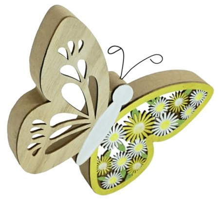 OSOLADY Holz Schmetterling Deko Figur Elegante Handgefertigte Ostern Dekoration Mit Filigranem Design Für Wohnraum Und Auto Vielseitig Einsetzbar Als Kreatives Wohnaccessoire