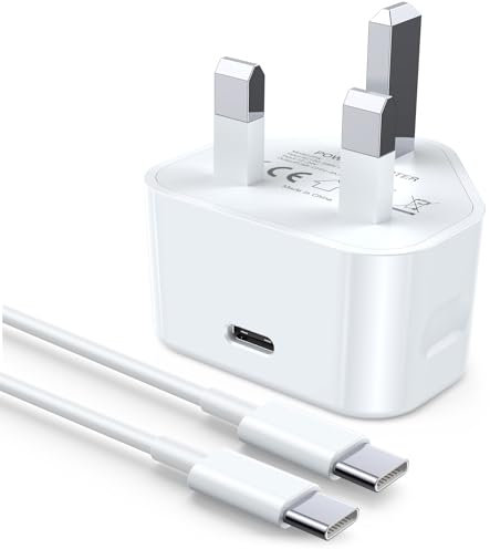 USB C Charger, for iPhone 16/15 Charger, Super Fast Charging Block 25W USB C Plug Cable Cord 1.8M for iPhone 16/15, 15 Plus, 15 Pro, 15 Pro Max, iPad, iPad Pro 12.9 Gen 5/4/3, Galaxy S24 S23, S22