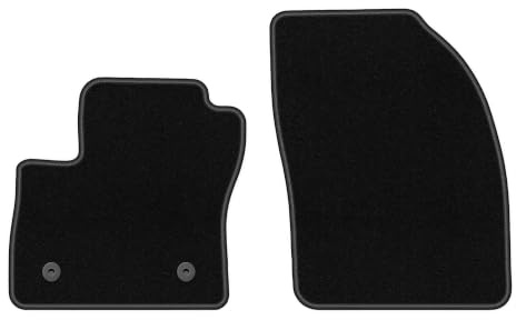 Velours-Fußmatten vorne passend für Ford C-MAX MK2 2011-2015, Schwarz | passend für Minivan; dünner Velours-Teppich (Polypropylen), ca. 4 mm; rutschfest, runde Befestigungen (Typ FC)