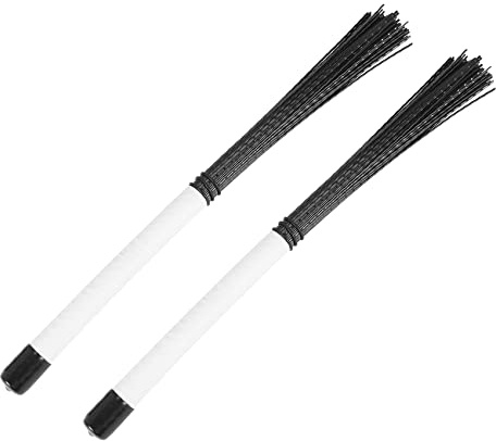 Wrtysully 2Pcs Cajon Brush Telescoping Drum Brushes Nylon Sticks Percussion for Jazz Stick Drum Musical