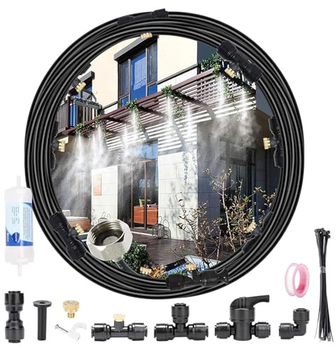 Vernebler-terrasse,VerneblerBewässerungsrohr,Verneblungssystem,Außenbereich,Verneblungssystem Außenbereich Ventilator, Kit Von Röhren Durch Nebel Für Garten Sonnenschirme,für Terrasse, Garten-8M