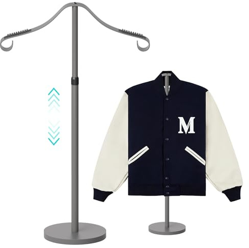 Reusable Shirt Display Stand-Mannequin Torso Tshirt Display Stand for Retail/Vendors,18-33 Adjustable Dress Form Mannequin Stand Clothes Rack,Portable Stable Holder Jacket Hanger,All Metal/Dark Grey