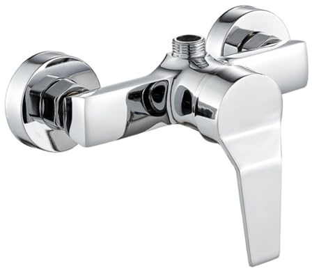 Kivivaka Mitigeur de douche mural avec sortie supérieure G1/2, robinet mélangeur d'eau en alliage de cuivre pour salle de bain, finition chromée, 19,5 x 10,5 x 13,5 cm