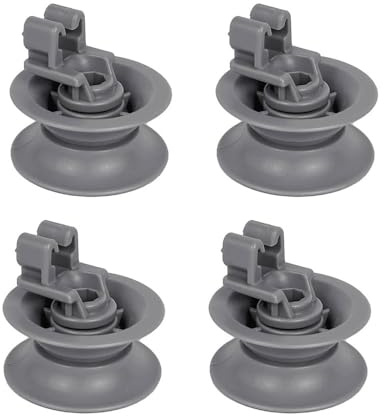 Lot de 4 roulettes à clipser pour panier supérieur de lave-vaisselle, compatibles avec Bosch 00611475, résout le bruit et les problèmes de fermeture de porte, pièces de réparation faciles à installer