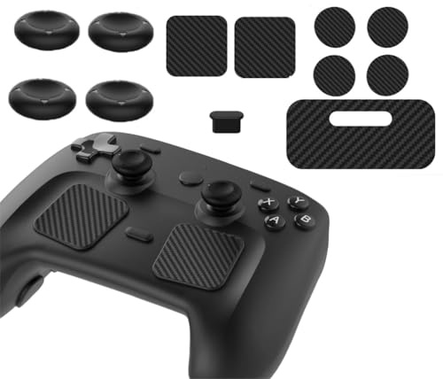 Tappi per joystick per controller Steam 2026, kit protettivo da 12 pezzi per controller Steam 2, manopole per pollice, adesivi touchpad, tappo antipolvere di tipo C, copertura adesiva protettiva per