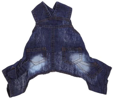 UTHCLO Salopette di Jeans per Cani Piccoli e Cuccioli, Design Chiusura a Bottoni, Tessuto Denim Resistente, per Passeggiate e Jogging