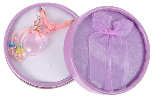 Hohopeti Pendentif à Huile Essentielle Collier en Verre Coloré Rose | 1 Pièce, Style Fashion, Usage Aromathérapie et Décor de Robe, Bijou Créatif