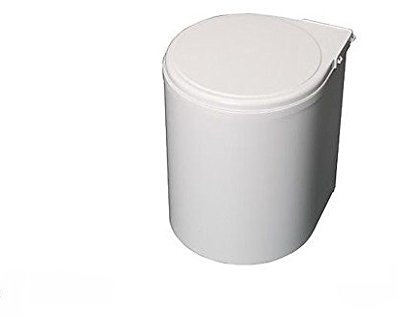 REJS Waste bin,13 litres kitchen swing out and open lid (White)