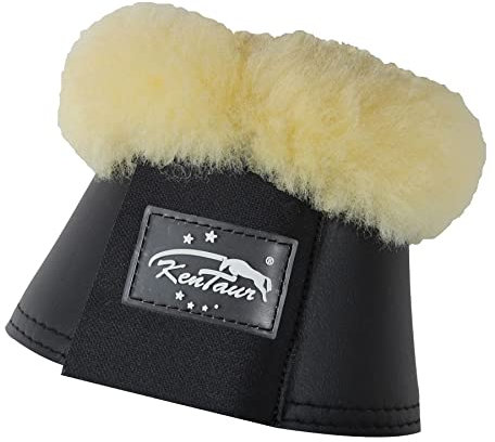 KenTaur Hufglocken mit Fellrand, Größe:XXL, Farbe:schwarz