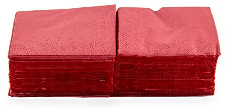 Hängelampe ser22206772 Coktail, Serviette, 20 x 20, 2-lagig, 1/4 Falz, 100 Servietten Uni mit Bordüre, Rot