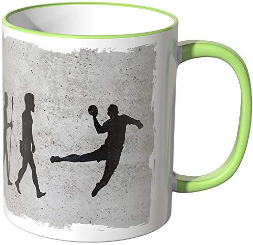 JUNIWORDS Tasse - Wähle Motiv & Farbe - Evolution Handball - Hellgrün