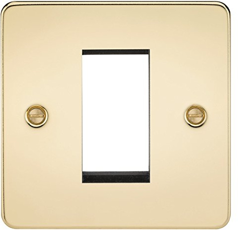 Knightsbridge FP1GPB Flat Plate Modular Faceplate, Polished Brass, 1G