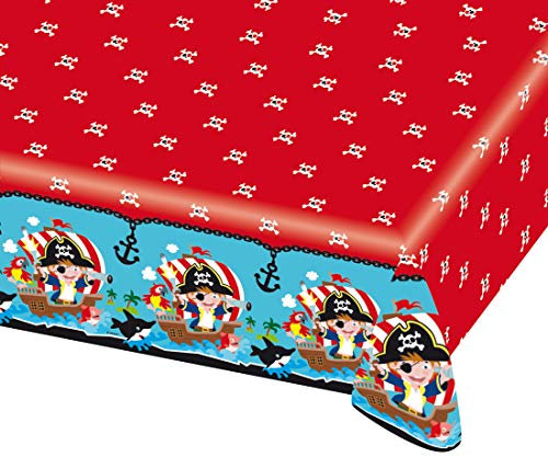 NET TOYS Farbenfrohe Tischdecke abwaschbar Pirat | 120 x 180 cm | Schöne Party-Deko Tischdekoration Piratenparty | Bestens geeignet für Kindergeburtstag & Kinderfeiern