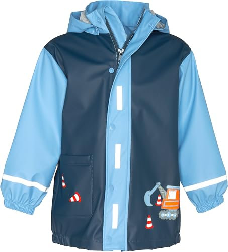 Playshoes Giacca da pioggia, Abbigliamento antipioggia antivento e impermeabile Unisex - Bambini e ragazzi, Sito di costruzione, 140