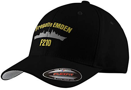 Copytec Flexfit Fregatte Emden F210 Marine DRAT Bundesmarine BW Bremen Klasse #31120, Farbe:Schwarz, Flexfit Kappe:L/XL