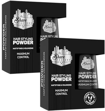 The Shave Factory Haarstyling-Puder mattierend und voluminös für unvergleichliche Textur, Volumen und mattes Finish perfekt für jeden Look und Haartyp (20 g (2er Pack), Classic)