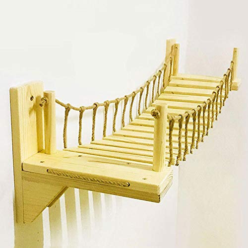 YITON Kratzbäume Katze 140 cm Cat Bridge Klettergerüst Holz Haustier Kratzbaum Haus Bett Hängematte Sisal Kratzbaum Cat Furniture 1Set