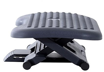 HOMCOM Fußstütze Fußablage Fussstütze fürs Büro Relax, Höhenverstellung, Kunststoff, Dunkelgrau, 46x35 cm