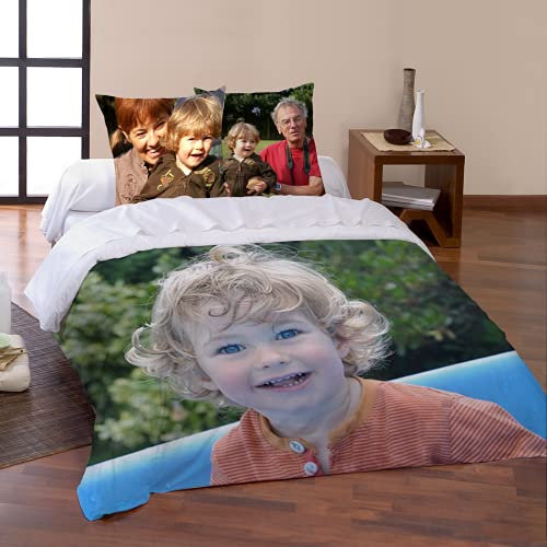 xie Personalisierte Bettwäsche Set,Bettbezug Mit Foto Personalisiert,Kissenbezüge Selbst Gestalten Bedrucken,3D-Bedruckte Bettwäsche Kinder Kinderbett Doppelbett (55x78/140x200)