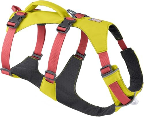 Ruffwear Flagline Hundegeschirr mit Griff, Lleichtes, Verstellbares Gehgeschirr, 3 Leinenbefestigungspunkte, verstärktes Gurtband und starker V-Ring aus Metall, Lichen Green (Small, 56–69 cm)