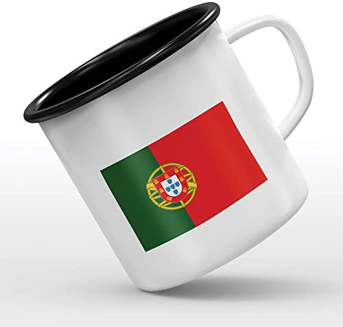Mygoodprice MUG tasse émaillée au motif Drapeau Portugal