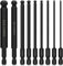 Hakkin Ball End Hex Bits 9Pcs Allen Key Bits 1/4” Hex Shank S2 Steel Phosphate Treatment Magnetic Allen Wrench Screwdriver Bit Metric H1.5-H10 hex Key Set for Furniture Assembly