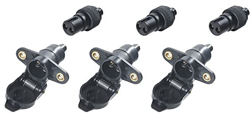 TAEUYYM 3 Pcs Enchufes de Remolque 2 Pines y Zócalo de Remolque 2 Pines, 12V Enchufe Zócalo Remolque 2 Pines Impermeable Conector Remolque, para Tractor/Vehículo Agrícola/Maquinaria de Agricultura