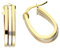 EDLE 585 Gold CREOLEN, 585 Gelb-Weiß-Rotgold, GOLDOHRRINGE, 14 Karat, TRICOLOR