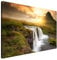 Estika Leinwand bilder - Island, Wasserfall, Sonnenuntergang - 90x60 cm, 1 teilige kunstdruck - Wandbilder wohnzimmer, schlafzimmer, Moderne wanddeko, Bild auf leinwand - Natur bilder - 2050A_1L