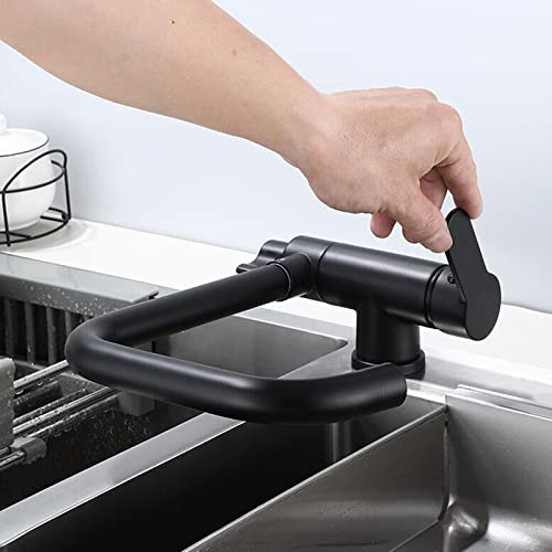 Grifo de Cocina 3 Vías Ósmosis Plegable de Latón Giratoria Multifunción Grifo 3 Vias Cocina-Negro