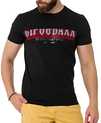Cipo & Baxx Herren Prägedruck Print T-Shirt Kurzarm CT737