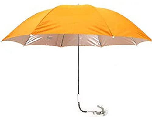 cosedacasa Ombrellone per Sdraio Sedia da Mare Spiaggia Giardino Piscina Pieghevole 120 cm Parasole con Pinza inclinazione Regolabile-Giallo