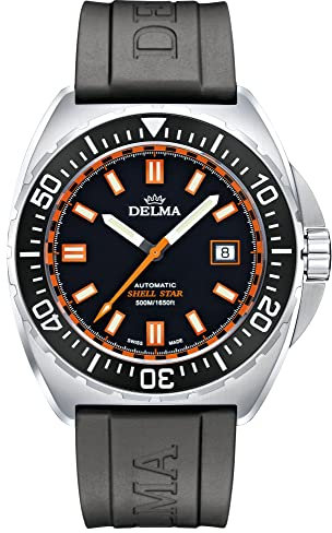 Delma Shell Star Automatic Herren Uhr analog Automatik mit Kautschuk Armband 41501.670.6.031