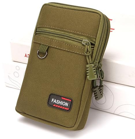 Funda de Nylon Duradera para cinturón de teléfono para Tarjeta Adecuado,Funda para enganchar al cinturón y Llevar el teléfono móvil para Deportes,Viajar,Correr,Alpinismo (Verde)