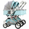 YCKEGEW Zwillingskinderwagen Kombi Doppelter Kinderwagen Für Säugling Und Kleinkind, Abnehmbarer Kinderwagen Side-by-Side Multi-Position Reclining Sitze, Faltbare Kinderwagen Trolley (Color : Groen)