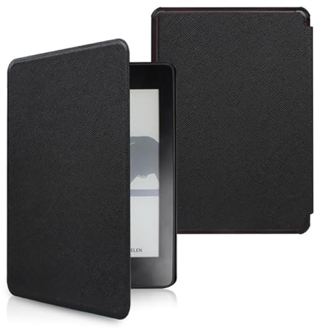 Hülle Kompatibel 6.8 Zoll Kindle Paperwhite 11. Generation [Erschienen im 2021, Modell:M2L3EK&M2L4EK]-Automatische Schlaf-/Wachfunktion, Leicht Und Dünn Kreuzmuster Schutzhülle Aus Pu Leder