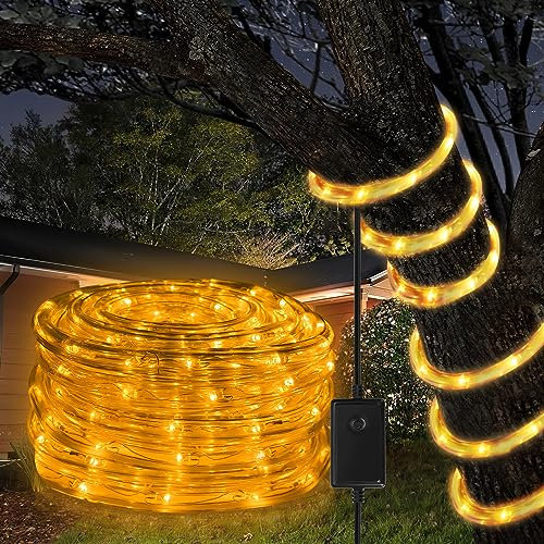 Ikodm LED Lichterschlauch Aussen 50m, 1200 LEDs Lichtschlauch mit Timer & 8 Modi, Lichterschlauch Außen wasserfest Warmweiß, LED Lichtschlauch für Garten Fest Weihnachten Hochzeit