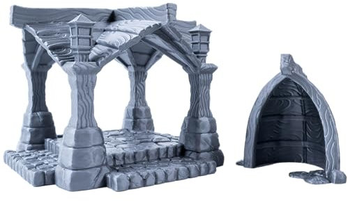 3D Vikings Fischerdorf - Pavillon und einzigartiges vertikales Bootshaus, Maßstab 28/32mm, Perfekt für die Gestaltung eines Fischerdorfs in Tabletop-RPGs, Wargames und Brettspielen