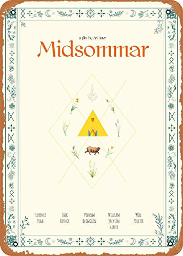 Midsommar Poster Film 20,3 x 30,5 cm – Vintage Metall-Blechschild für Zuhause, Bar, Kneipe, Garage, Dekoration, Geschenke