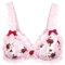 Satini Femminuccia con Volant Pizzo Attillato Raso Bralette Reggiseno (Rosa Pastello - Rose Rosse, M)