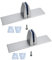 TopHomer 2 Stück T-förmige Schreibtisch Partition Klammer, Aluminiumlegierung Freistehende Trennwand Basishalterung mit freistehenden Basis für 2-25mm Partition (Silber)