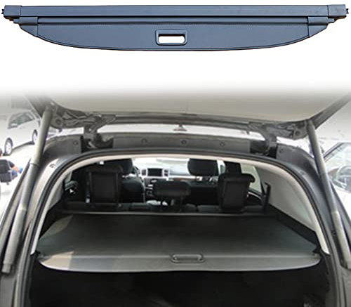 TXBZQKJ Kofferraum Laderaumabdeckung für Mercedes Benz ML350 W163 W164 W166, SUV Einziehbare Frachtabdeckung Kofferraum Gepäckablage, Schwarzes PU-Ledermaterial, Lederstruktur, Aluminiumlegierung