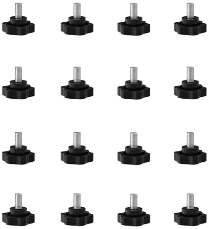 SHULLIN Lot de 16 Vis à Tête Étoile M4 - Vis Moletées à Poignée Étoile - Filetage - Bouton de Serrage Pour Machine et Équipement Industriel (M4 x 10 mm)