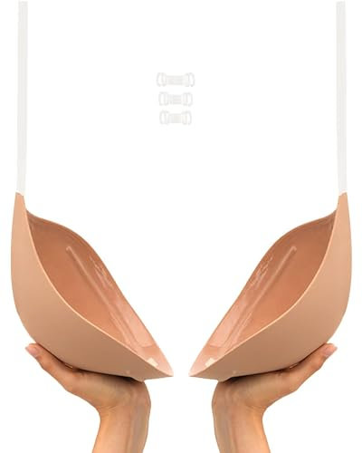 Trägerlose BHs für Damen, Pushup-BH, klebriger BH, große Brust, unsichtbar, selbstklebend, für rückenfreies Kleid, Beige, 28-58H