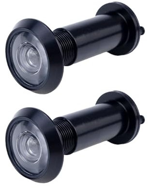 Tsnamay Türspion, Türspion, 200 Grad, Zinklegierung mit optischer Glaslinse, langlebiger Türspion für Zuhause, Büro, Hotel, Schwarz, 2 Stück